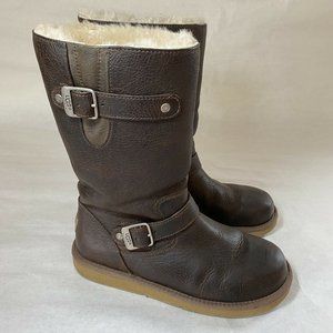 UGG Australia Women's Size 9 Kensington Brown Leather & Shearling Boots